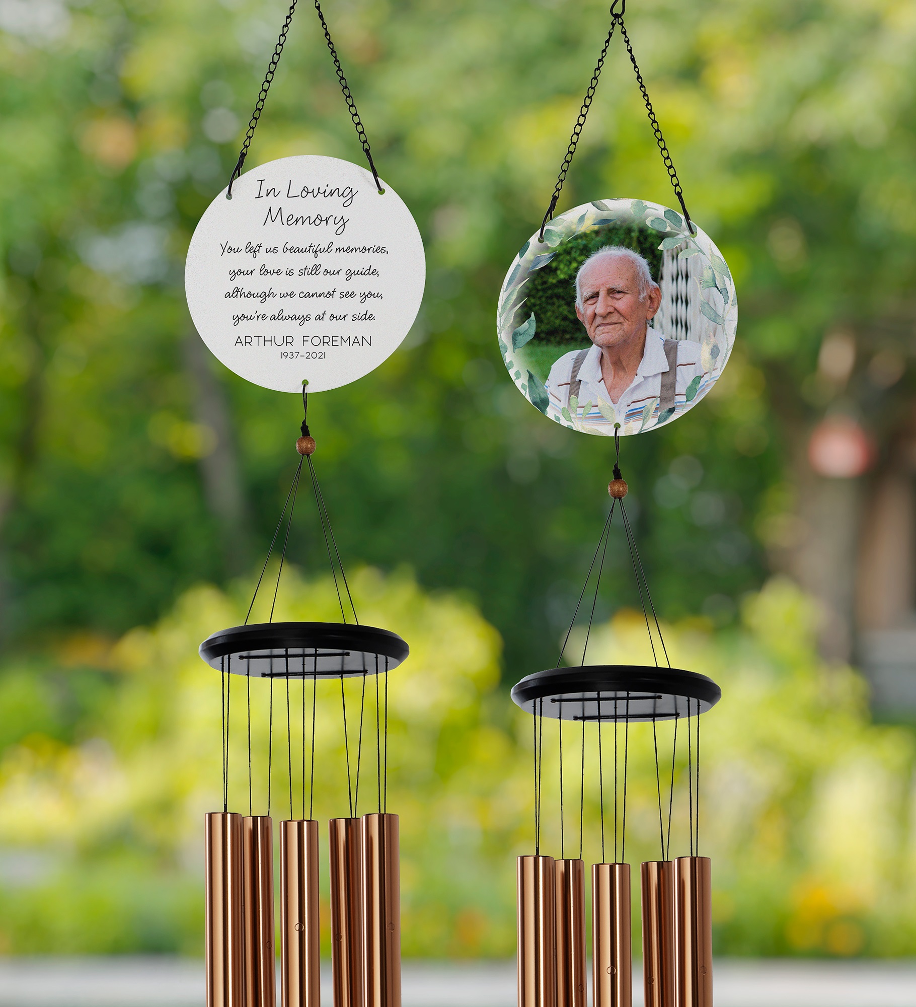 Serene Memorial Personalized Photo Wind Chimes 